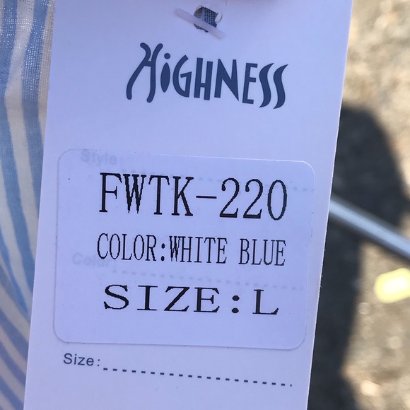 SOLD Swim Cover Up Wide Sleeve Embroidered Striped NWT - Picture 8 of 9